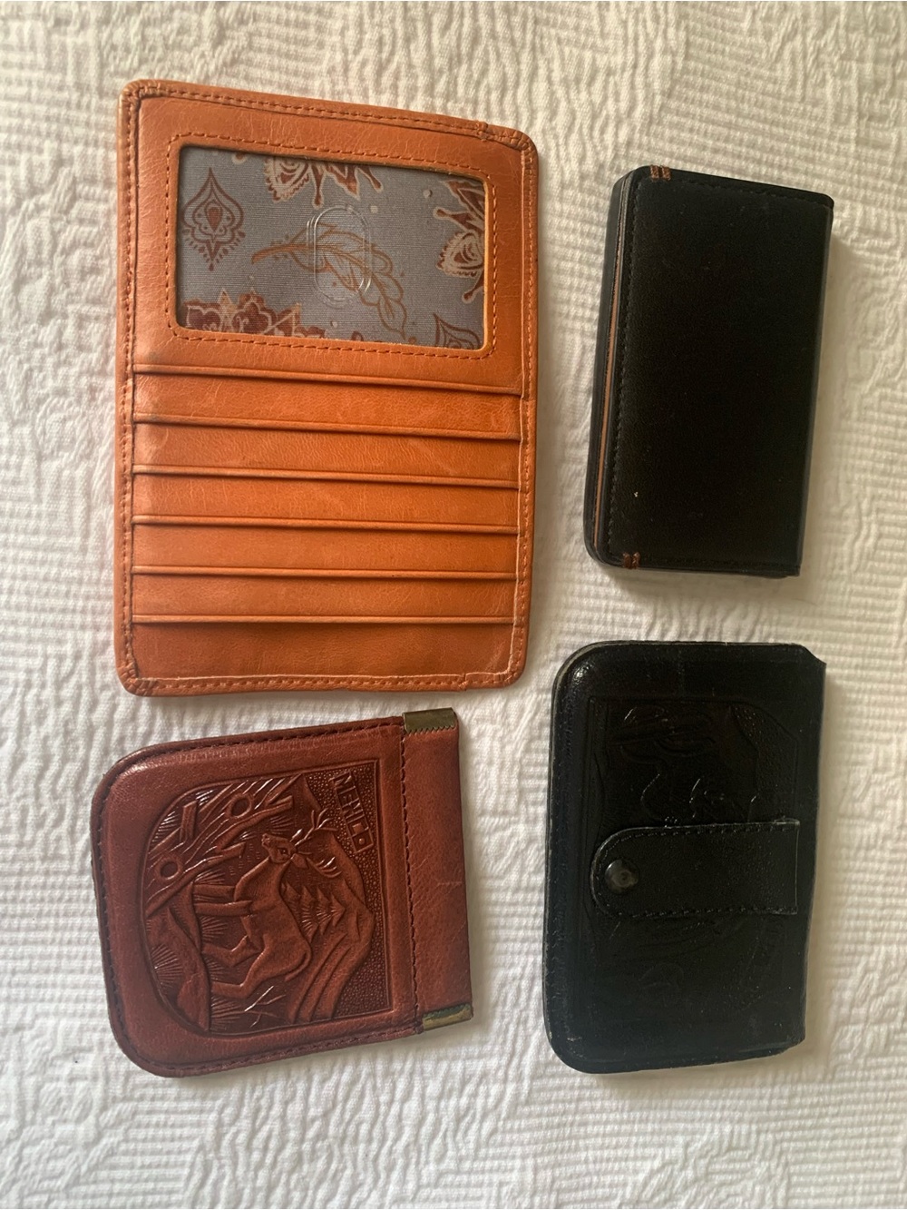 Leather Card and Coin Holders-Bundle of 4